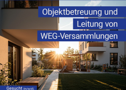 Gesucht Versammlungsleitung & Objektbetreuung (m/w/d) von Wohnungseigentümergemeinschaften Vollzeit oder Teilzeit