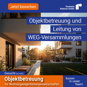 Gesucht Versammlungsleitung & Objektbetreuung (m/w/d) von Wohnungseigentümergemeinschaften Vollzeit oder Teilzeit