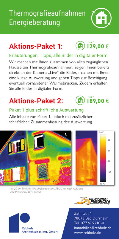 Flyer Thermografieaufnahmen - Preisangebot Rebholz Architekten