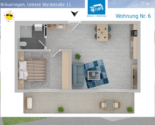 2D Grundriss Wohnung 06 - Mehrfamilienhaus in Bräunlingen, Untere Waldstraße 11
