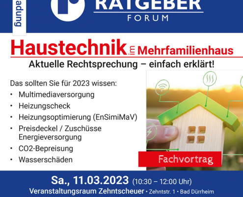 17. Rebholz Ratgeber-Forum: Haustechnik im Mehrfamilienhaus – Was Wohnungseigentümer 2023 wissen sollten.