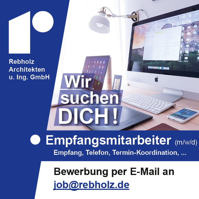 Stellenanzeige Kaufm. Mitarbeiter (m/w/d) für den Empfang – Rebholz Architekten u. Ing. GmbH, Bad Dürrheim