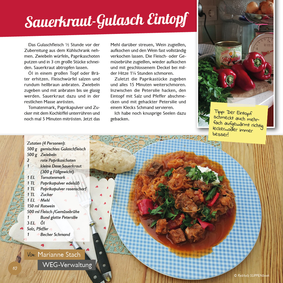 Rebholz SUPPENbook - Rezept Sauerkraut Gulasch Eintopf