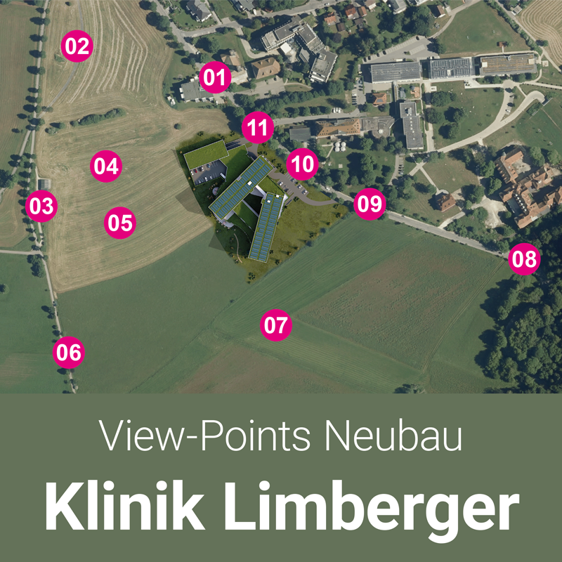 Visualisierung Neubau Klinik Limberger Kartenausschnitt View-Points
